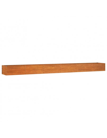 Letto Rialzato da Giardino Ruggine 600x80x45 cm Acciaio Corten