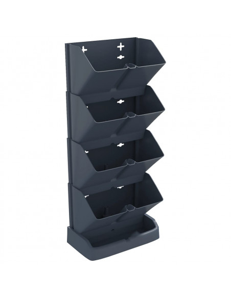Set per Piante Giardino Verticale 4 pz Antracite Polipropilene