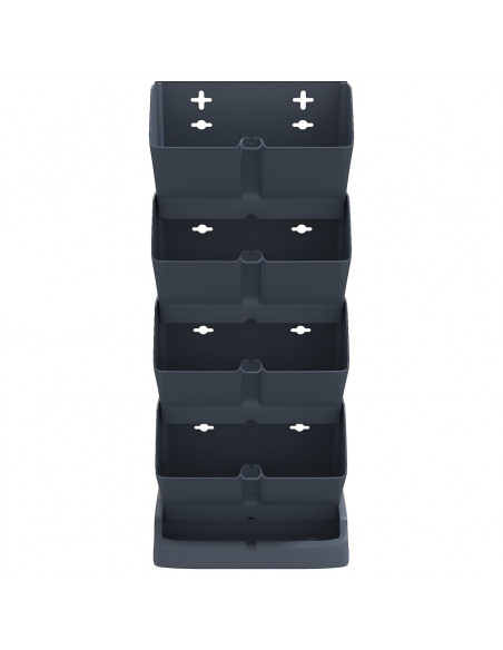 Set per Piante Giardino Verticale 4 pz Antracite Polipropilene