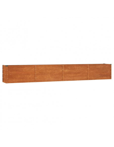 Letto Rialzato da Giardino Ruggine 320x40x45 cm Acciaio Corten