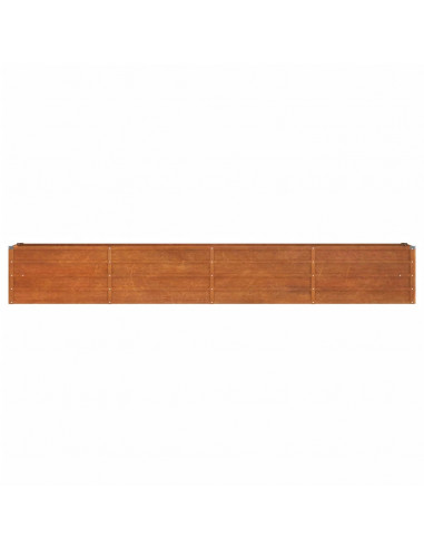 Letto Rialzato da Giardino Ruggine 320x40x45 cm Acciaio Corten