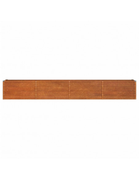 Letto Rialzato da Giardino Ruggine 320x40x45 cm Acciaio Corten