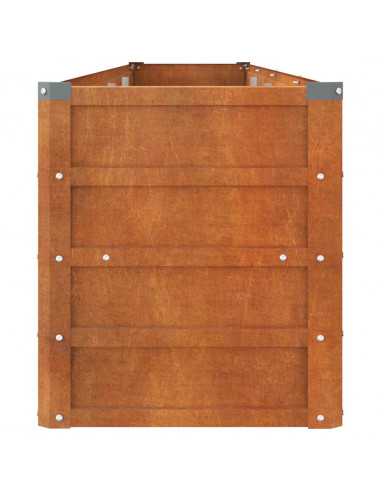 Letto Rialzato da Giardino Ruggine 320x40x45 cm Acciaio Corten