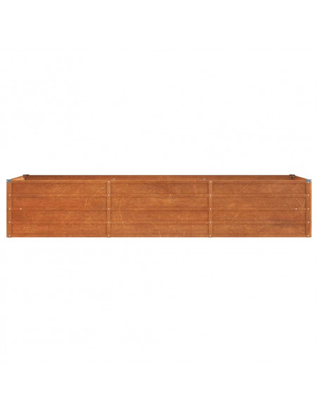 Letto Rialzato da Giardino Ruggine 240x80x45 cm Acciaio Corten
