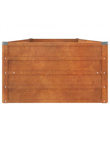 Letto Rialzato da Giardino Ruggine 240x80x45 cm Acciaio Corten