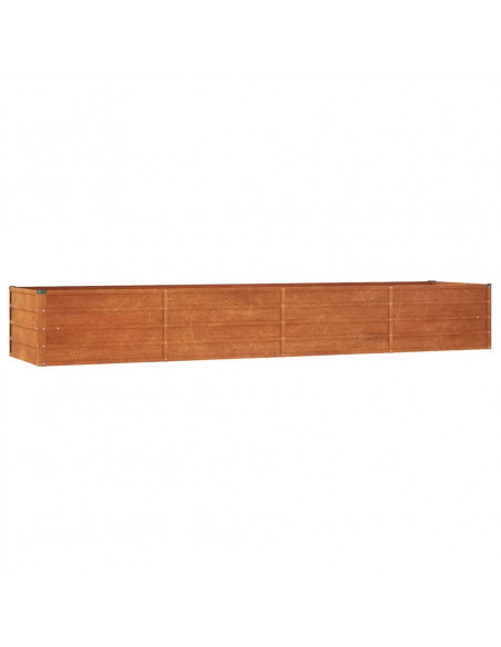 Letto Rialzato da Giardino Ruggine 320x80x45 cm Acciaio Corten