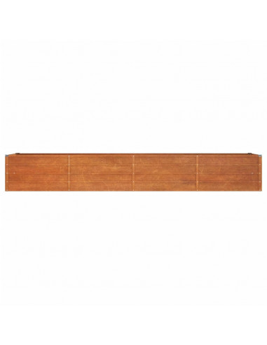 Letto Rialzato da Giardino Ruggine 320x80x45 cm Acciaio Corten