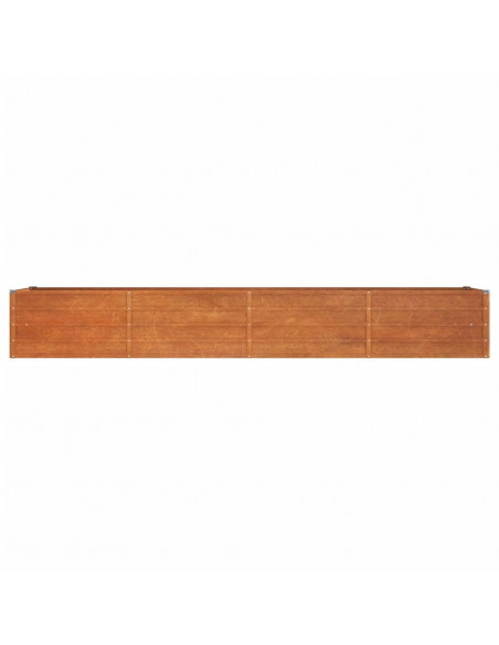 Letto Rialzato da Giardino Ruggine 320x80x45 cm Acciaio Corten