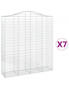 Cesti Gabbioni ad Arco 7 pz 200x50x220/240 cm Ferro Zincato 2