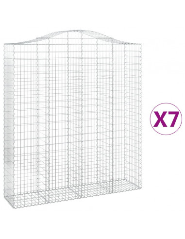 Cesti Gabbioni ad Arco 7 pz 200x50x220/240 cm Ferro Zincato