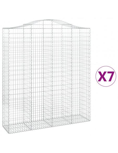 Cesti Gabbioni ad Arco 7 pz 200x50x220/240 cm Ferro Zincato