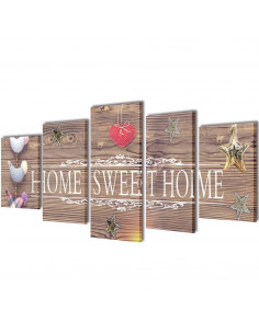 Set Stampa su Tela da Muro Home Sweet Home 200 x 100 cm