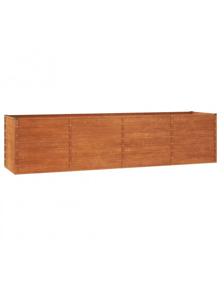 Letto Rialzato da Giardino Ruggine 320x80x77 cm Acciaio Corten