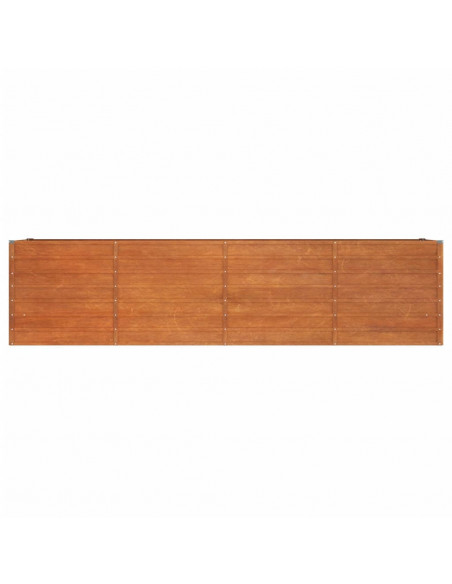 Letto Rialzato da Giardino Ruggine 320x80x77 cm Acciaio Corten