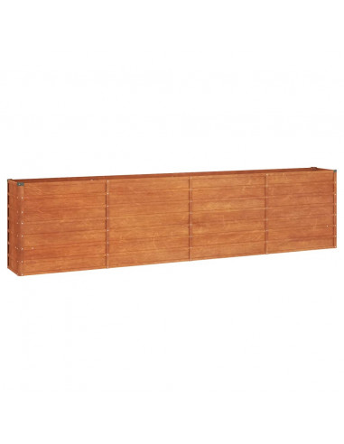 Letto Rialzato da Giardino Ruggine 320x40x77 cm Acciaio Corten
