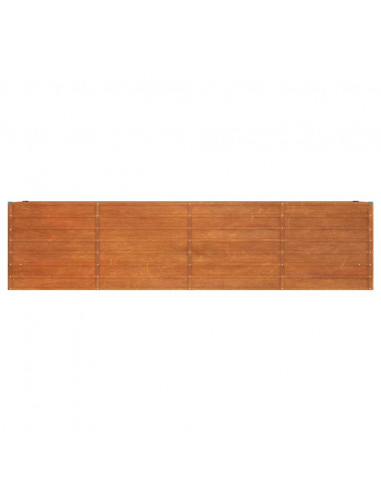 Letto Rialzato da Giardino Ruggine 320x40x77 cm Acciaio Corten