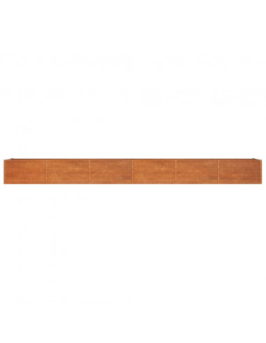 Letto Rialzato da Giardino Ruggine 480x80x45 cm Acciaio Corten