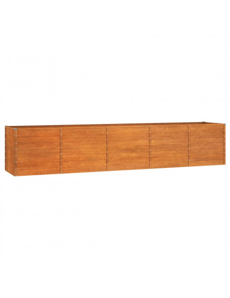 Letto Rialzato da Giardino Ruggine 400x80x77 cm Acciaio Corten