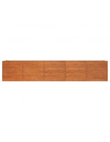 Letto Rialzato da Giardino Ruggine 400x80x77 cm Acciaio Corten