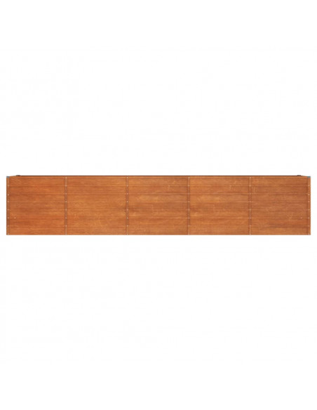 Letto Rialzato da Giardino Ruggine 400x80x77 cm Acciaio Corten