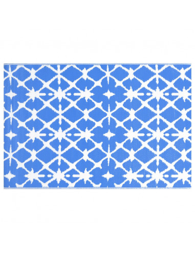 Tappeto da Esterni Blu e Bianco 80x150 cm in PP