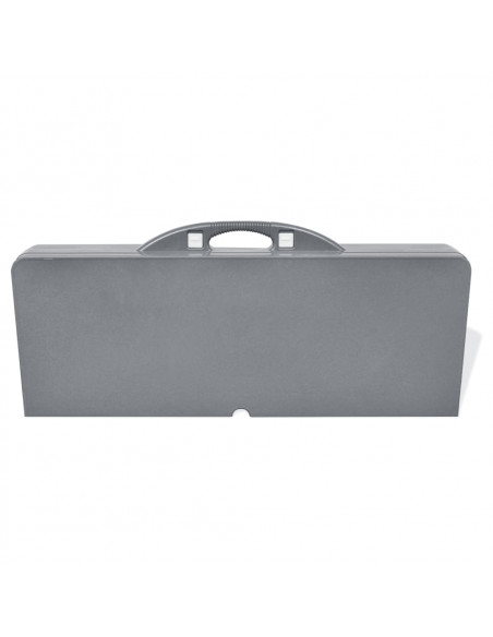 Set Tavolo da Campeggio con 4 Sedie in Alluminio Leggero Grigio