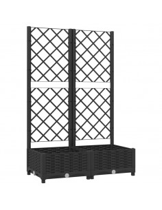 Fioriera da Giardino con Graticcio Nero 80x40x121,5 cm in PP 2