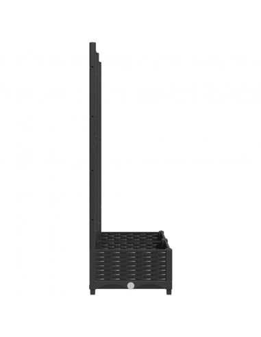 Fioriera da Giardino con Graticcio Nero 80x40x121,5 cm in PP