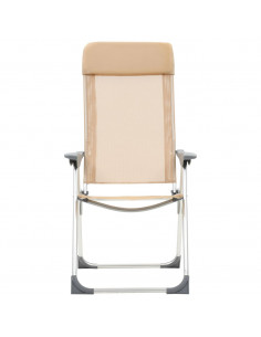 Sedie Pieghevoli da Campeggio 4 pz in Alluminio Crema