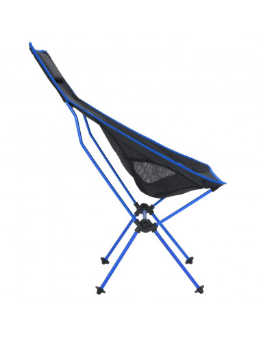 Sedia da Campeggio Pieghevole PVC e Acciaio Nero