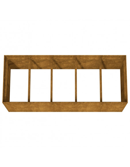 Fioriera Rialzata da Giardino 200x80x80 cm in Acciaio Corten