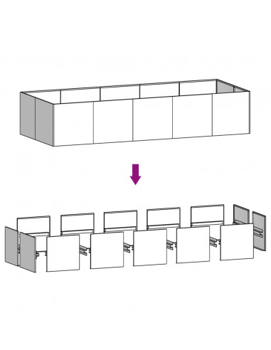 Fioriera Rialzata da Giardino 200x80x40 cm in Acciaio Corten