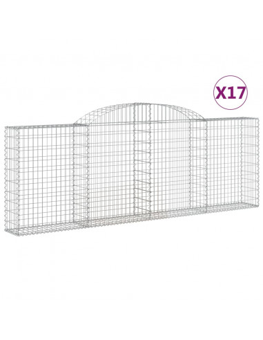 Cesti Gabbioni ad Arco 17 pz 300x30x100/120 cm Ferro Zincato