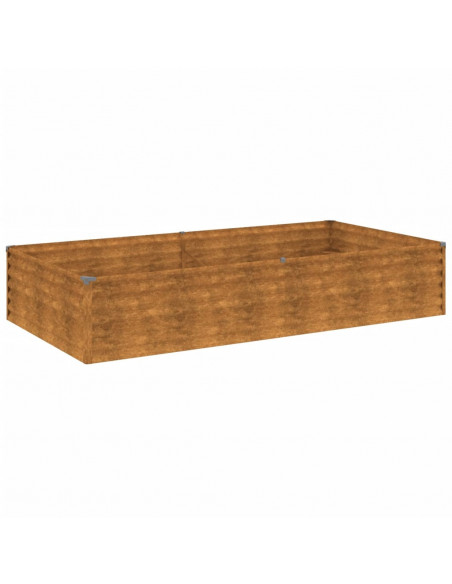 Fioriera Rialzata da Giardino 195x100x36 cm in Acciaio Corten