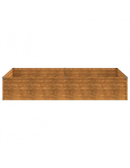 Fioriera Rialzata da Giardino 195x100x36 cm in Acciaio Corten