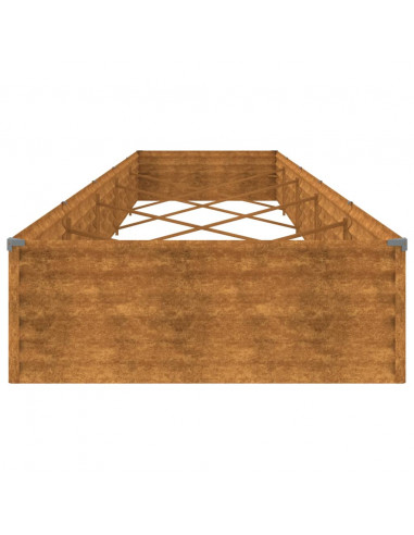 Fioriera Rialzata da Giardino 482x100x36 cm in Acciaio Corten