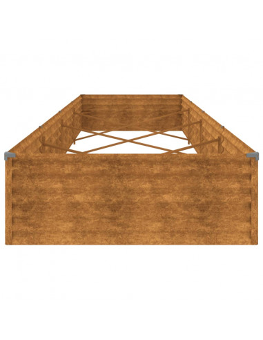 Fioriera Rialzata da Giardino 387x100x36 cm in Acciaio Corten
