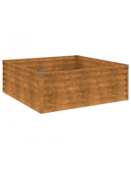Fioriera Rialzata da Giardino 100x100x36 cm in Acciaio Corten