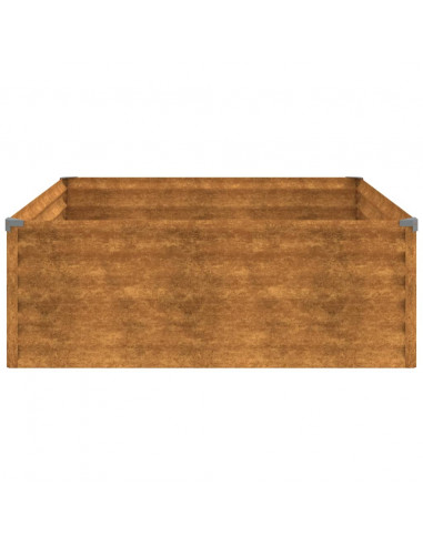 Fioriera Rialzata da Giardino 100x100x36 cm in Acciaio Corten