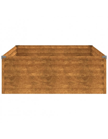 Fioriera Rialzata da Giardino 100x100x36 cm in Acciaio Corten