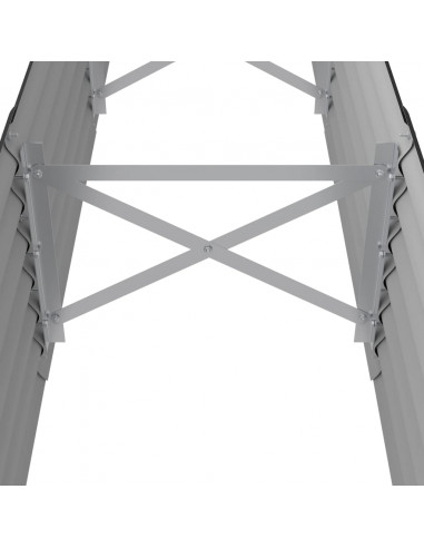 Letto da Giardino in Acciaio a Polvere 224x40x36 cm Antracite