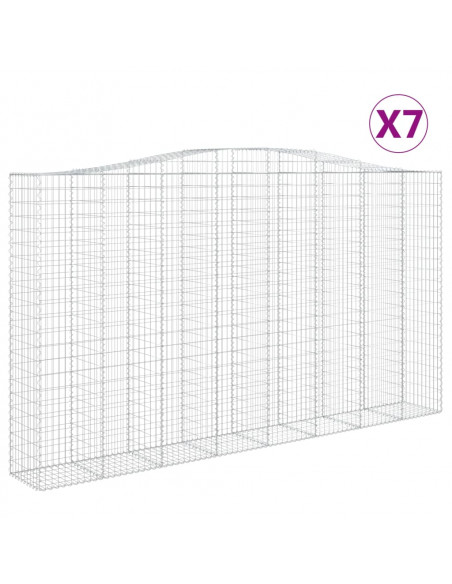 Cesti Gabbioni ad Arco 7 pz 400x50x220/240 cm Ferro Zincato