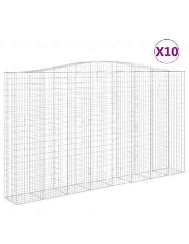 Cesti Gabbioni ad Arco 10 pz 400x50x220/240 cm Ferro Zincato