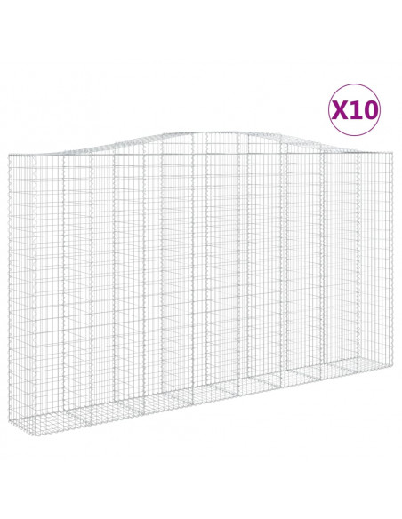 Cesti Gabbioni ad Arco 10 pz 400x50x220/240 cm Ferro Zincato