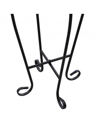 Tavolino per Piante con Mosaico Verde e Bianco