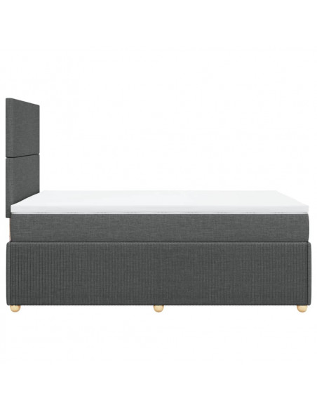 Giroletto a Molle con Materasso Grigio Scuro 120x200 cm Tessuto