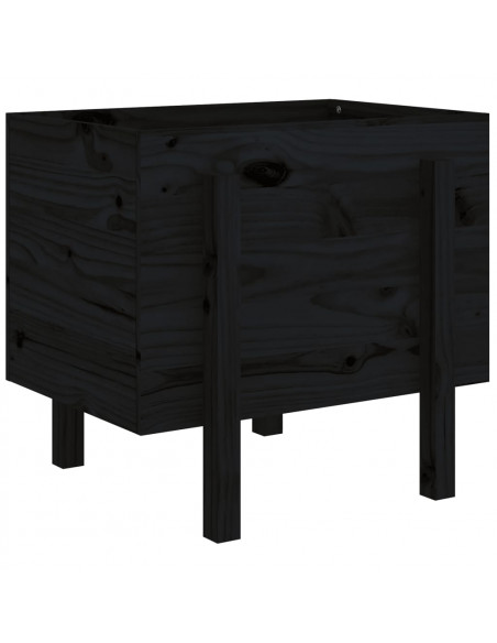 Fioriera da Giardino Nera 62x50x57 cm in Legno Massello di Pino