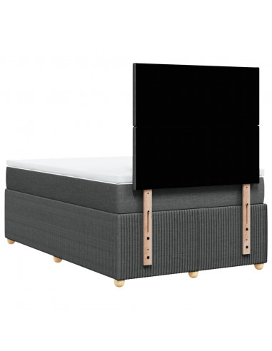 Giroletto a Molle con Materasso Grigio Scuro 120x200 cm Tessuto