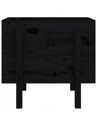 Fioriera da Giardino Nera 62x50x57 cm in Legno Massello di Pino