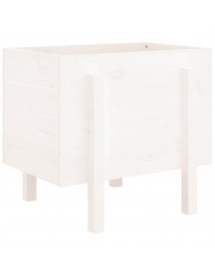 Fioriera da Giardino Bianca 62x50x57 cm Legno Massello di Pino 2
